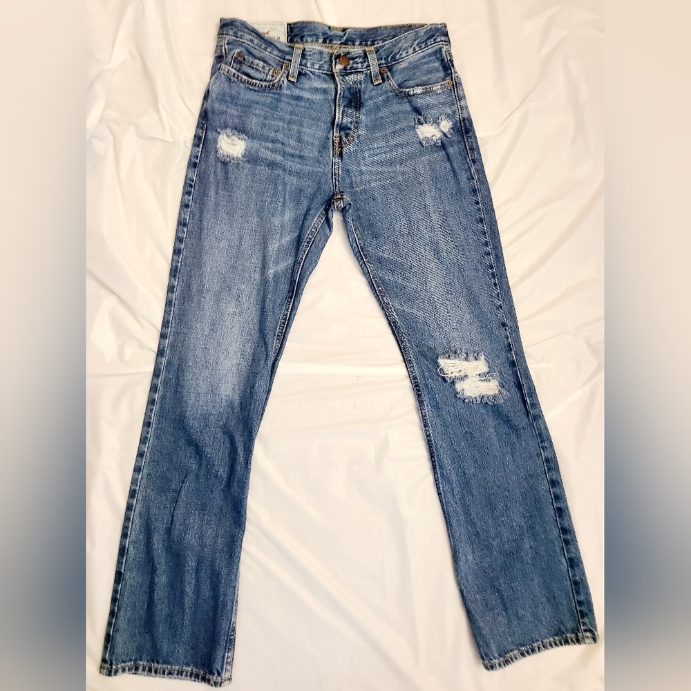 Men's Hollister Distressed Bootcut Jeans- Size 30x32  Vintage Y2K  EUC